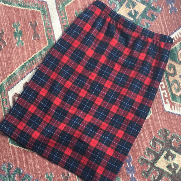Vintage Pendleton Plaid Wool Skirt - Picture 1 of 7